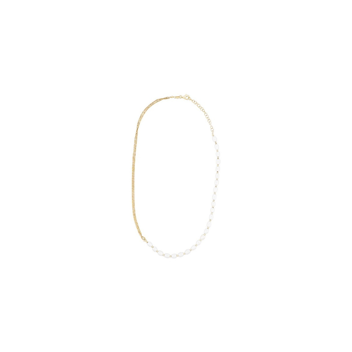 G.DOBLE MITAD PERLA NATURAL MITAD CADENA - GA1864CH