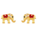 PENDIENTE DE ELEFANTE CON ESMALTE Y CIRCONITAS - PE6272CH