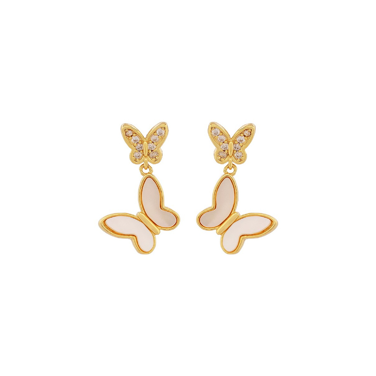 PE. 2 MARIPOSAS NACAR Y CZ - PE6290CH
