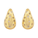 PENDIENTE GOTA LISO Y CZ 14 MM - PE6482CH
