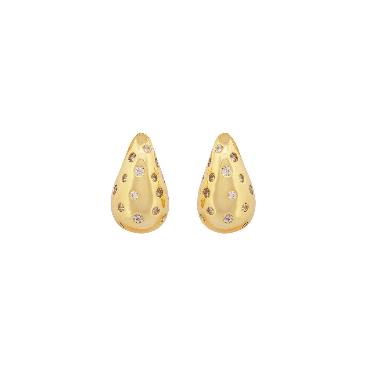 PENDIENTE GOTA LISO Y CZ 14 MM - PE6482CH