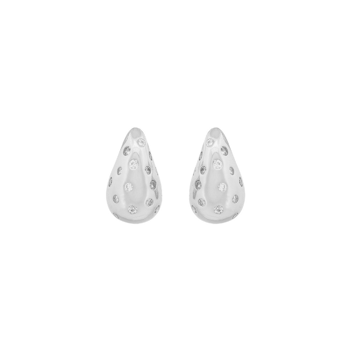 PENDIENTE GOTA LISO Y CZ 14 MM - PE6482R