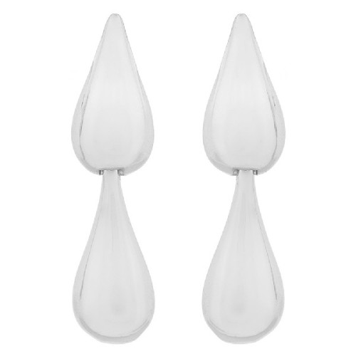 PENDIENTE GOTA DOBLE LISA - PE6483R