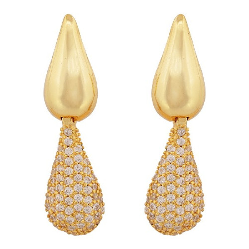 PENDIENTE GOTA DOBLE 1 LISA 1 CZ - PE6485CH