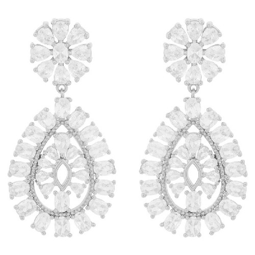 PEND. ROSETON CZ + LAGRIMA CZ - PE6487R/04