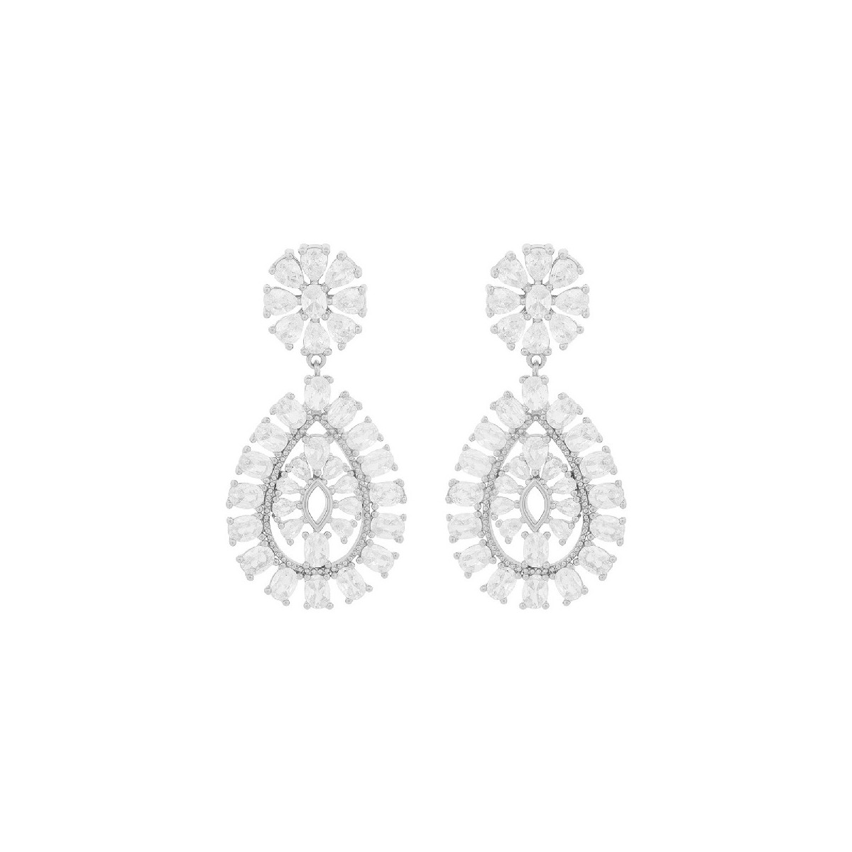 PEND. ROSETON CZ + LAGRIMA CZ - PE6487R/04