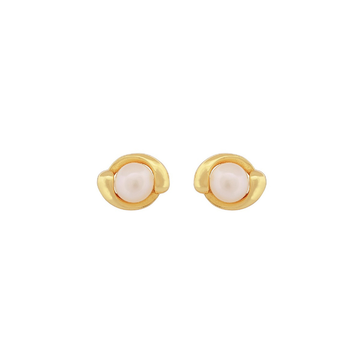 PENDIENTE PERLA BORDE PLATA LISA - PE6493CH