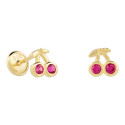 PENDIENTE CEREZAS CZ ROSCA TACO DE 3 UD  - PE5452CH
