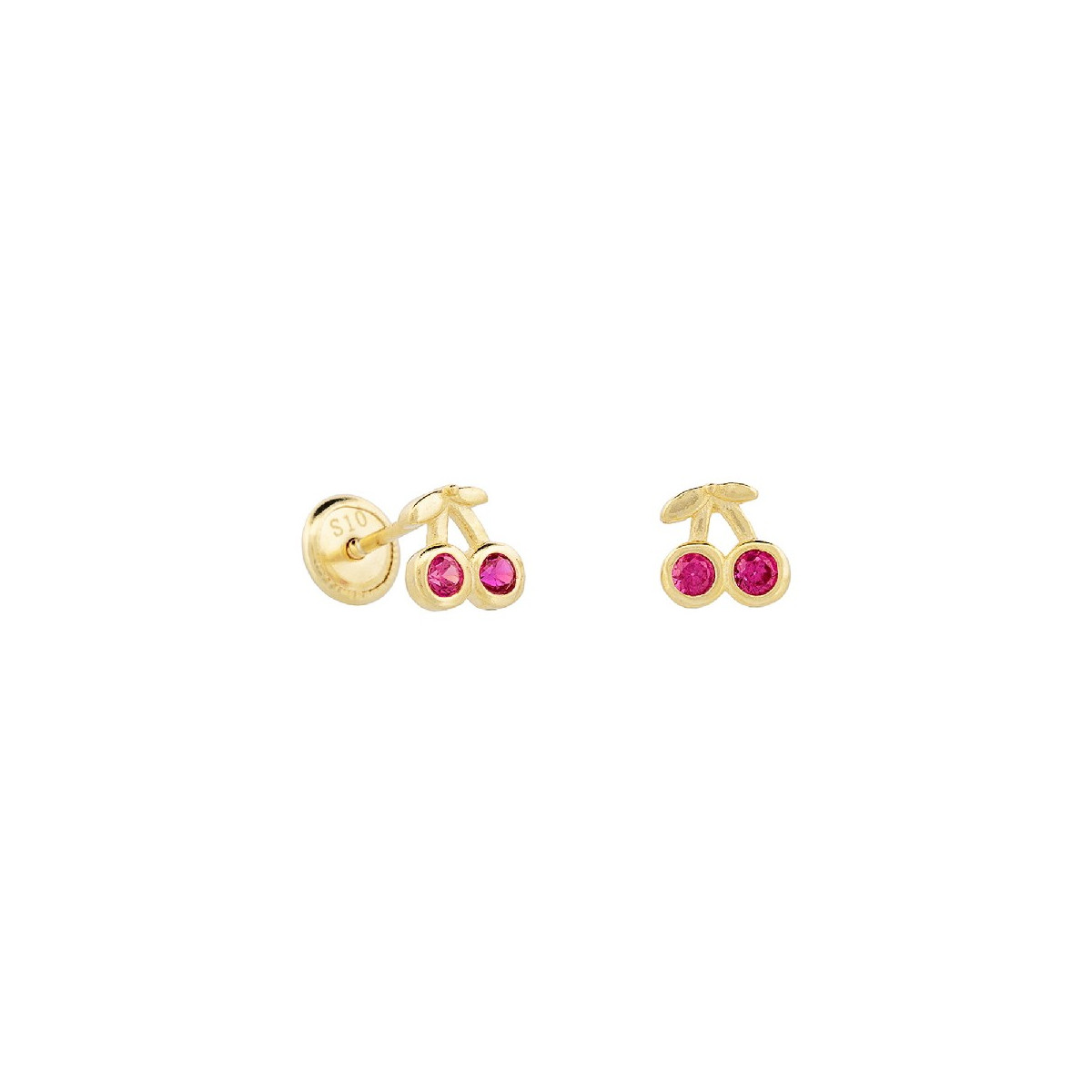 PENDIENTE CEREZAS CZ ROSCA TACO DE 3 UD  - PE5452CH