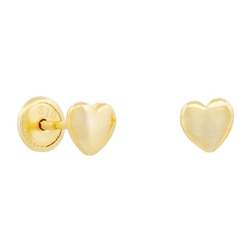 PENDIENTE CORAZON LISO ROSCA TACO DE 3 UD - PE5457CH