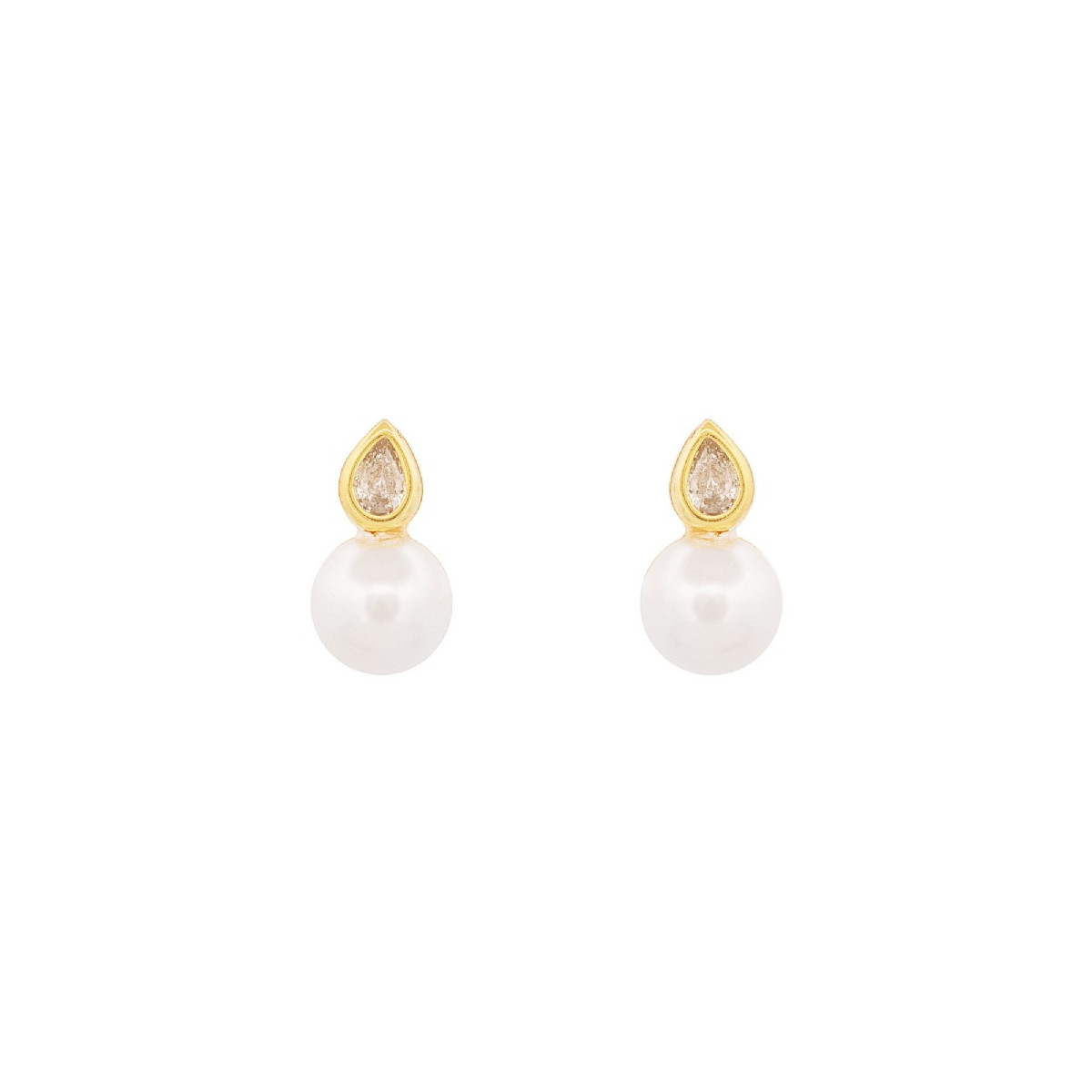 PEND. LAGRIMA CZ CON PERLA ABAJO - PE6558CH