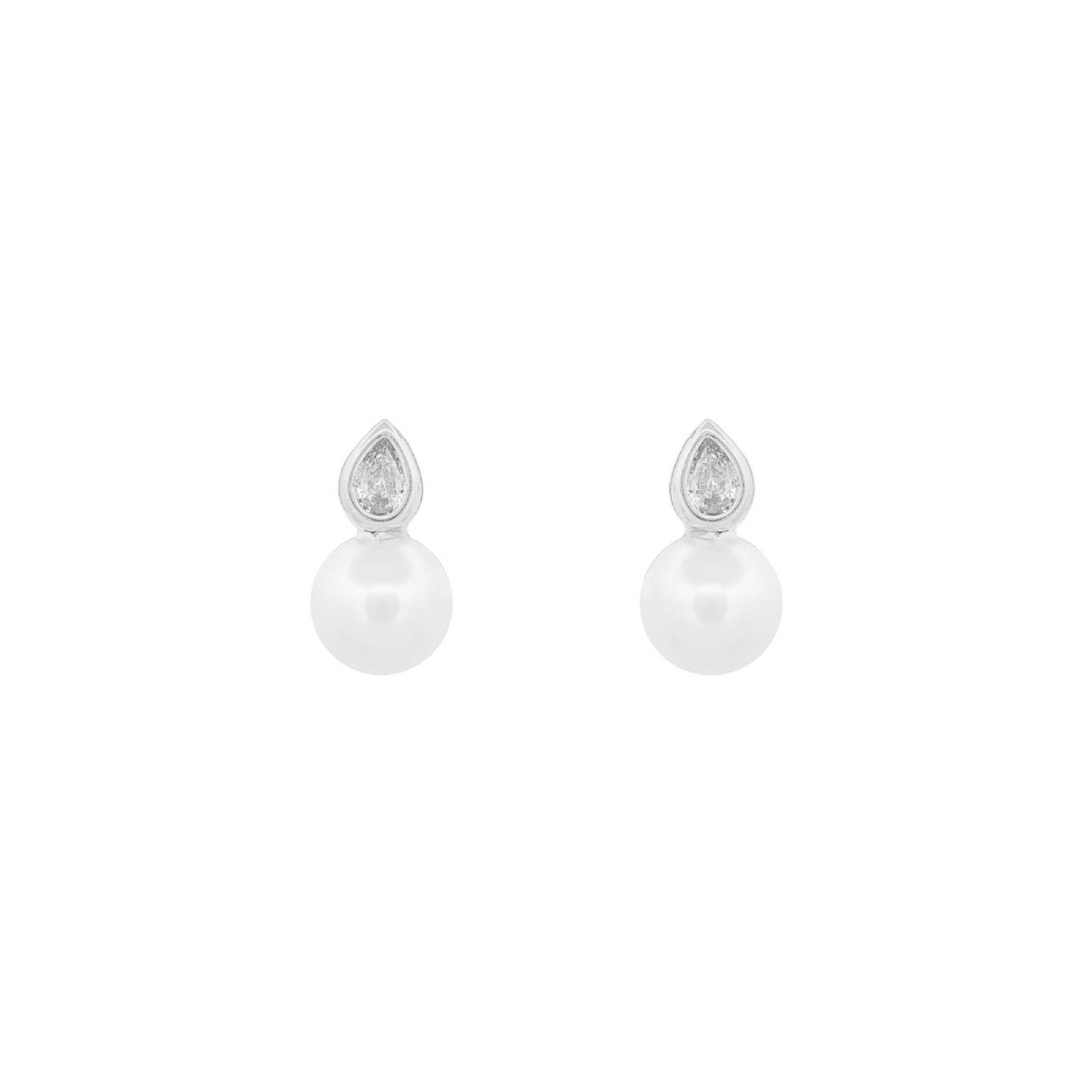 PEND. LAGRIMA CZ CON PERLA ABAJO - PE6558R