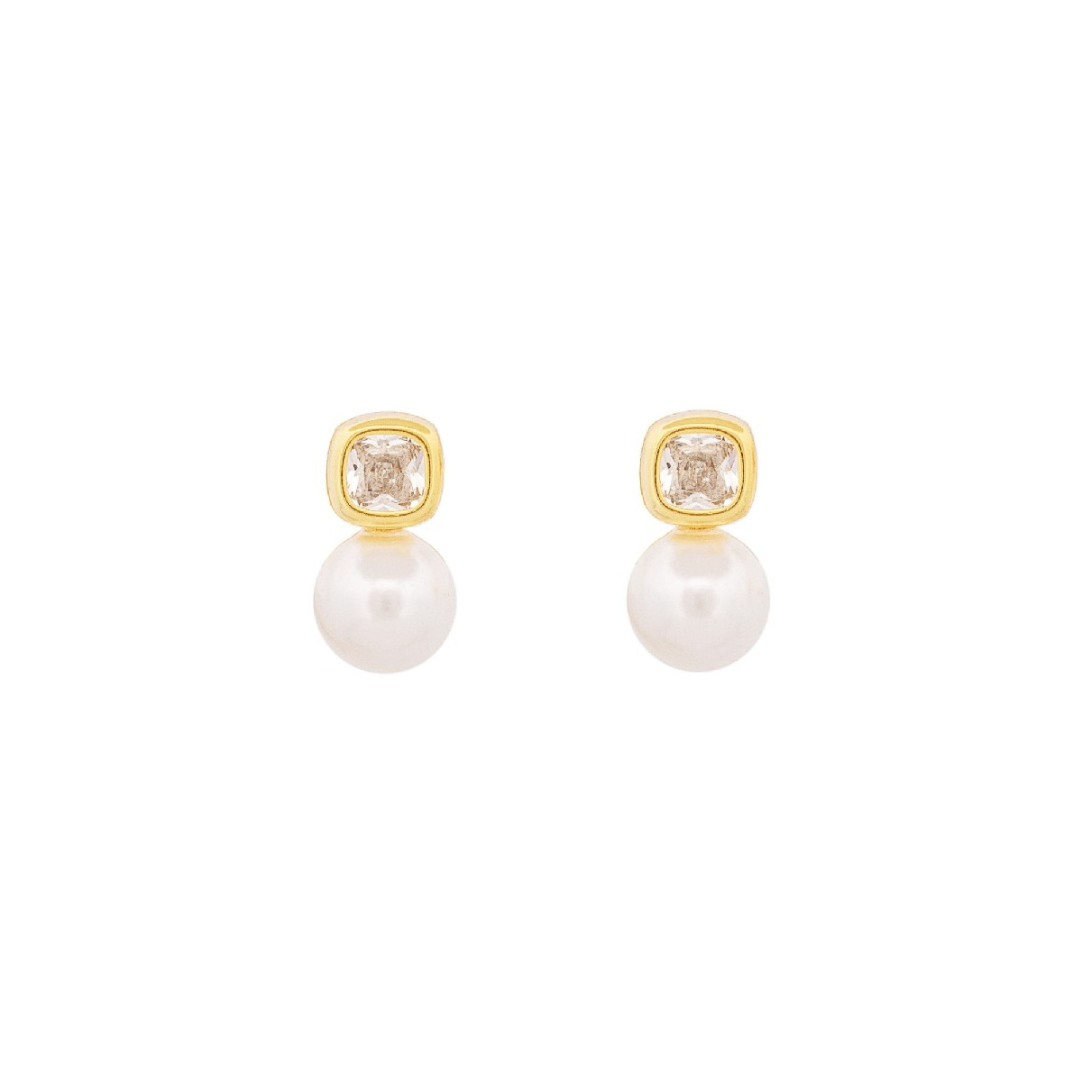 PEND. CUADRADO CZ + PERLA ABAJO - PE6560CH