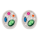 PEND. OVAL CZ MULTICOLOR - PE6592R/24