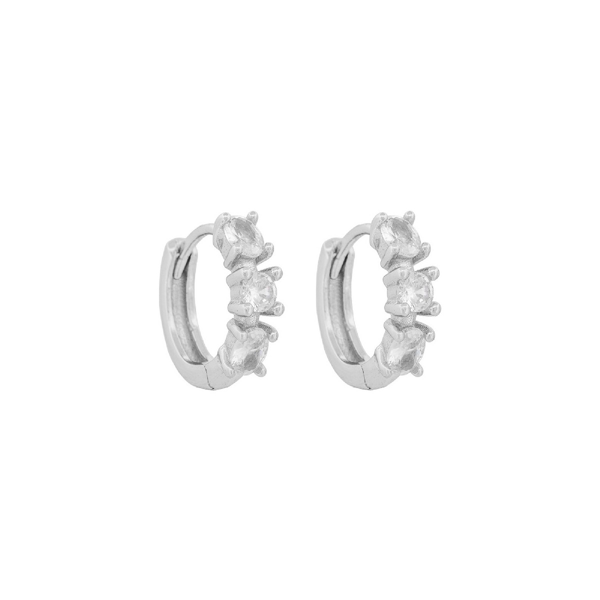 PENDIENTE ARO CON 3 CZ  - PE6596R