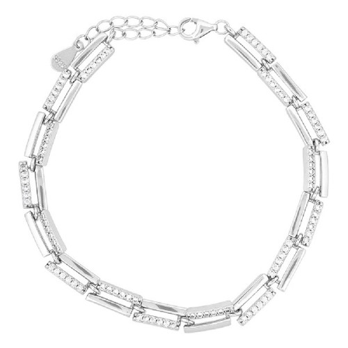 PUL.ESLABON RECTANGULAR MITAD LISOS Y CZ - PU5740R