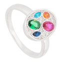 S. OVAL CON CZ MULTICOLOR - SO1632R/24