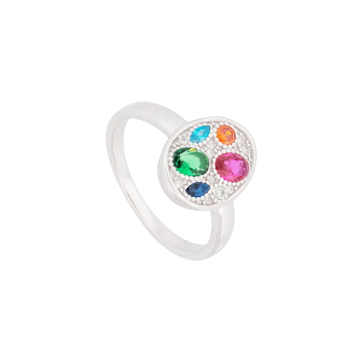 S. OVAL CON CZ MULTICOLOR - SO1632R/24