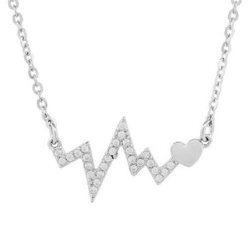 GARG. LINEA DE LA VIDA CZ + CORAZON LISO - GA1870R