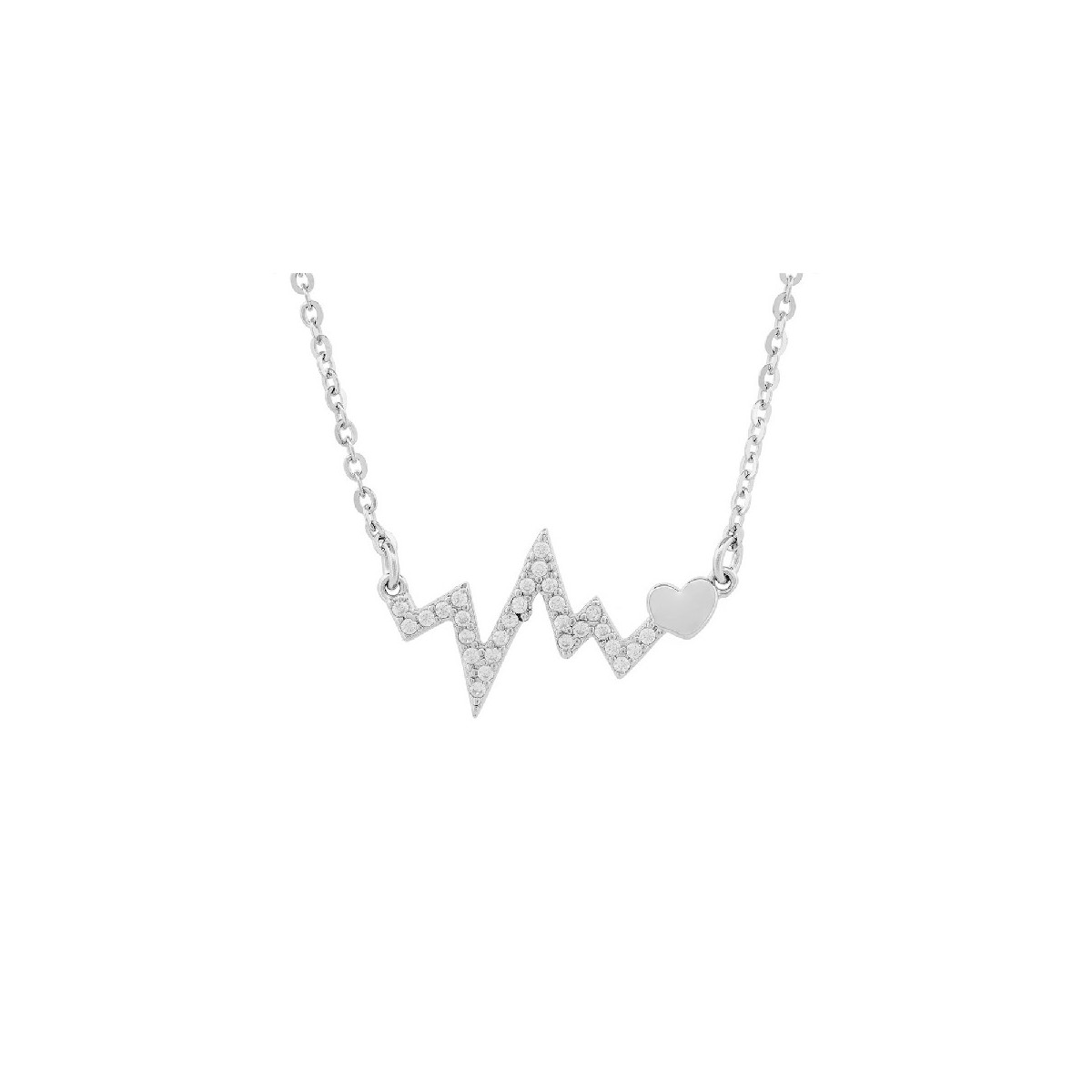 GARG. LINEA DE LA VIDA CZ + CORAZON LISO - GA1870R