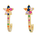 PENDIENTE FLOR + BARRA CZ  - PE6604CH/24