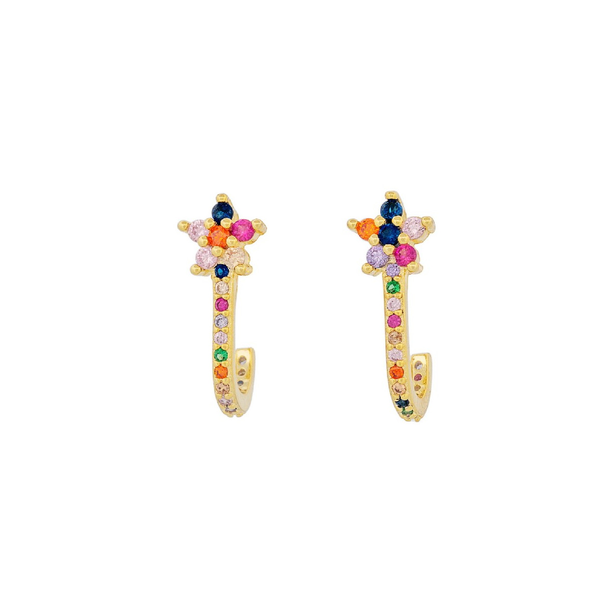 PENDIENTE FLOR + BARRA CZ  - PE6604CH/24