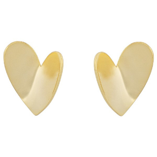 PENDIENTE CORAZON LISO DOBLADO - PE6608CH