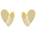 PENDIENTE CORAZON LISO DOBLADO - PE6608CH