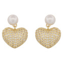 PENDIENTE PERLA CORAZON CZ - PE6613CH
