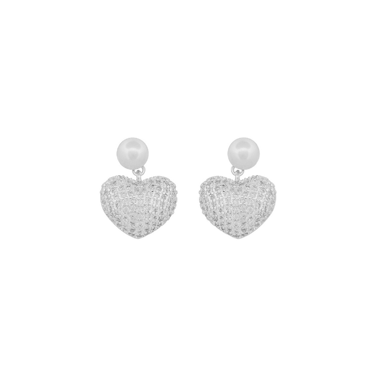 PENDIENTE PERLA CORAZON CZ - PE6613R
