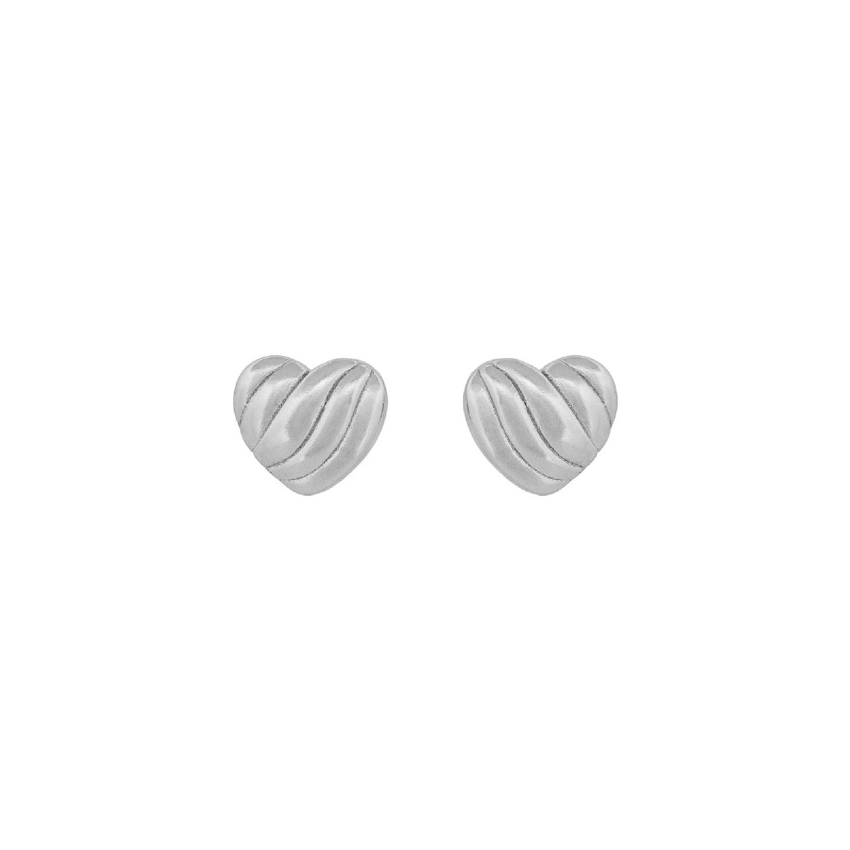 PENDIENTE CORAZON LABRADO LISO - PE6616R