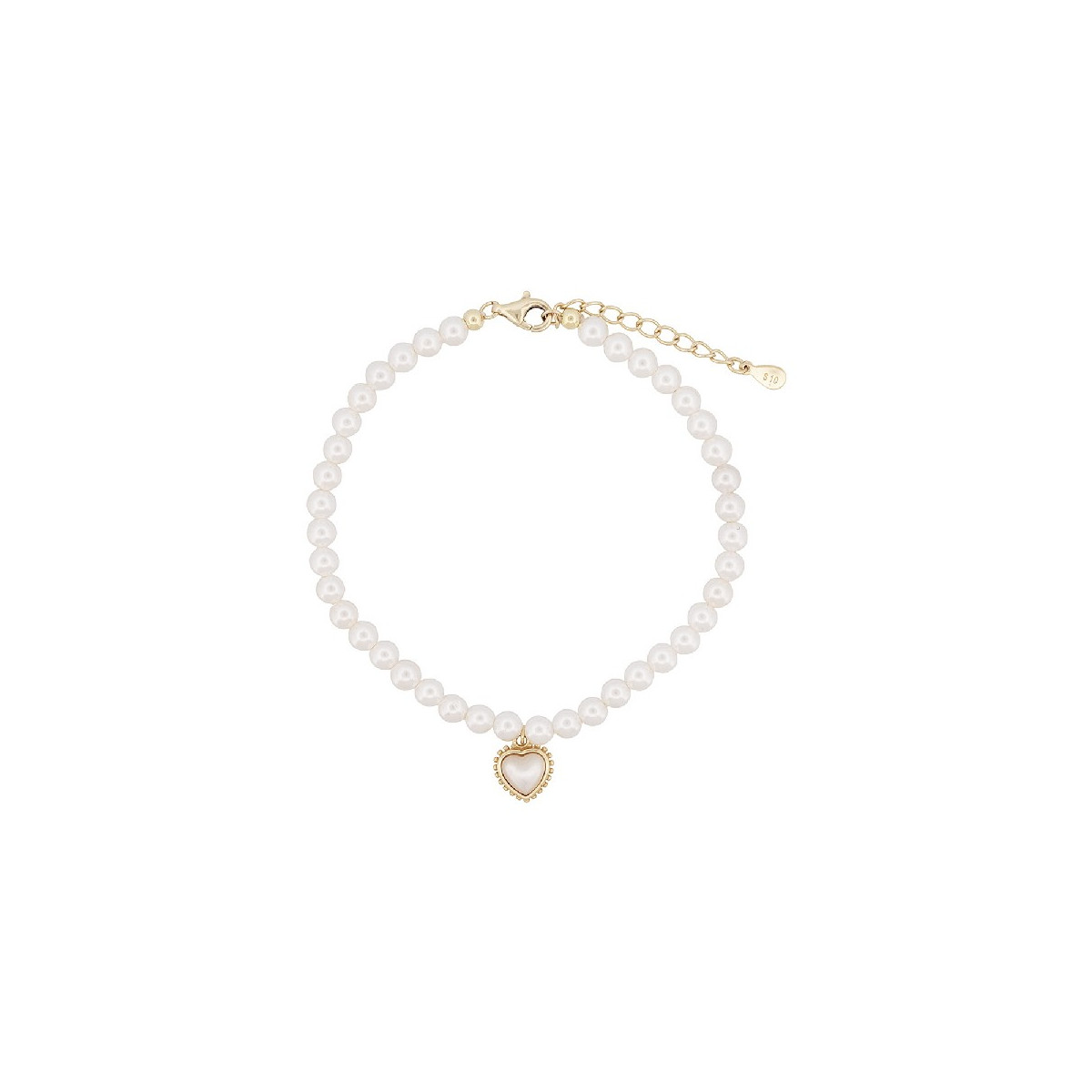 PULSERA PERLAS + CORAZON NACAR - PU5750CH/36