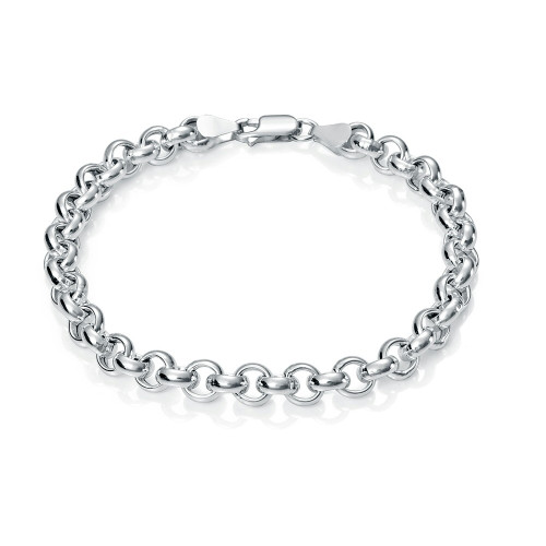 PULSERA ROLO HUECA 5 RODIO - PU3860R