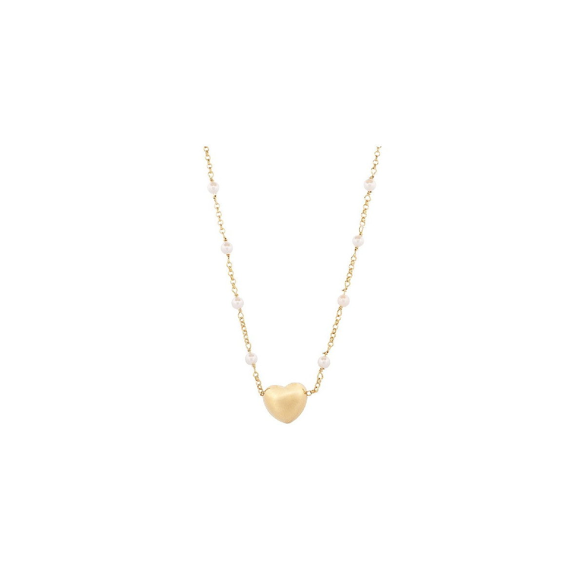GARG. CADENA CON PERLAS CORAZON HUECO - GA1900CH