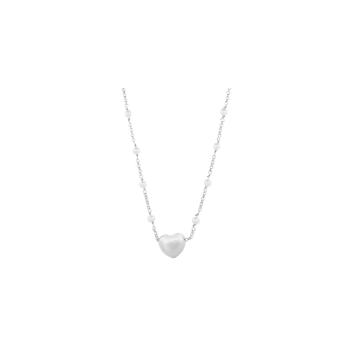 GARG. CADENA CON PERLAS CORAZON HUECO - GA1900R