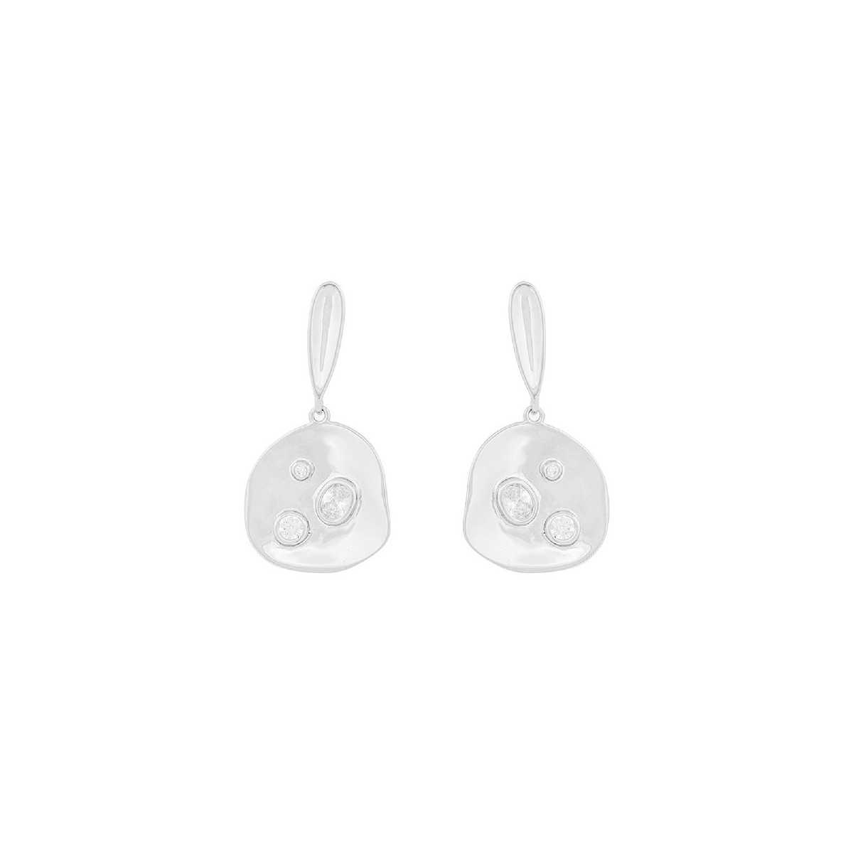 PENDIENTE BARRA + PIEZA CON 3 CZ - PE6664R