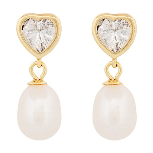 PEND. CORAZON CZ + PERLA NATURAL - PE6678CH