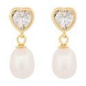 PEND. CORAZON CZ + PERLA NATURAL - PE6678CH