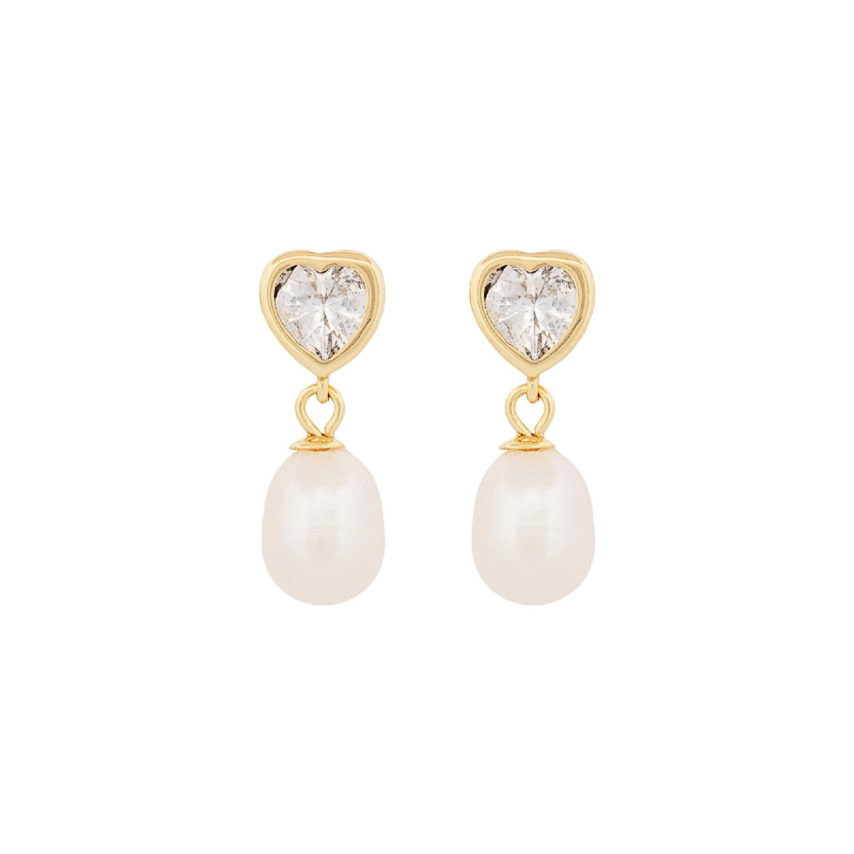 PEND. CORAZON CZ + PERLA NATURAL - PE6678CH