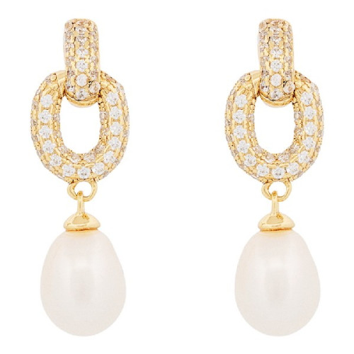 PEND. ESLABON CZ + PERLA NATURAL ABAJO - PE6679CH