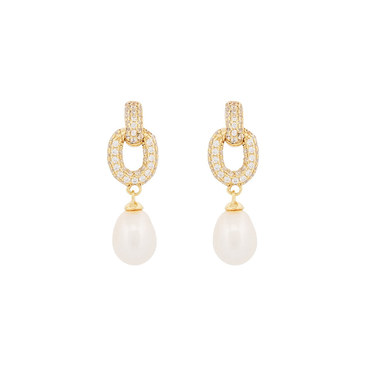 PEND. ESLABON CZ + PERLA NATURAL ABAJO - PE6679CH