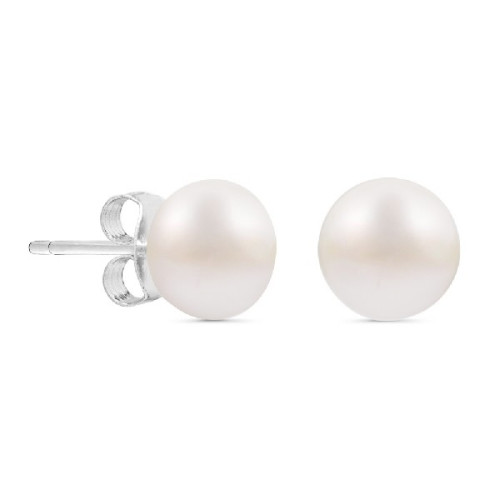 PENDIENTE PERLA DE RIO NATURAL 6MM - PE3422