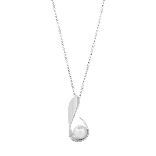 COLG. PLATA LISA CON PERLA + CADENA - CO2994R