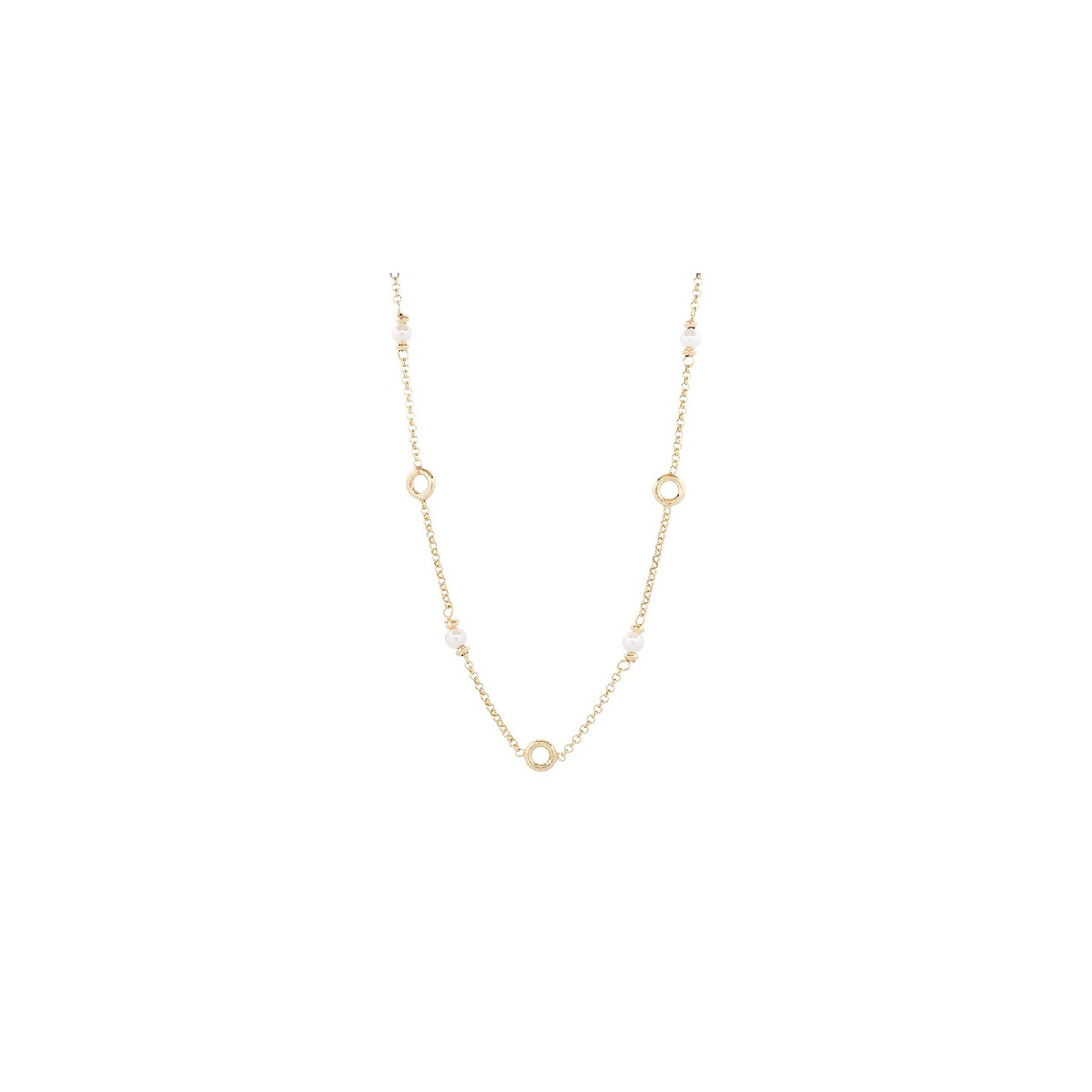 GARG. CADENA ROLO PERLA + CIRCULO CALADO - GA1901CH