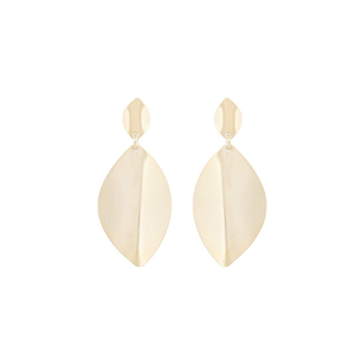 PENDIENTE DOBLE HOJA DOBLADA - PE6702CH