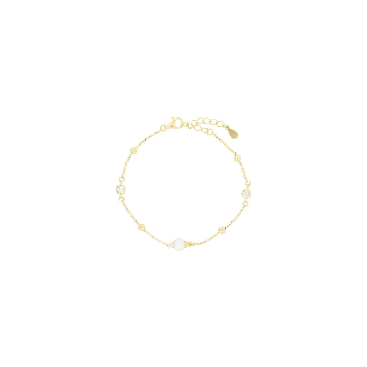 PULSERA CIRCULO CZ CON PERLA - PU5846CH