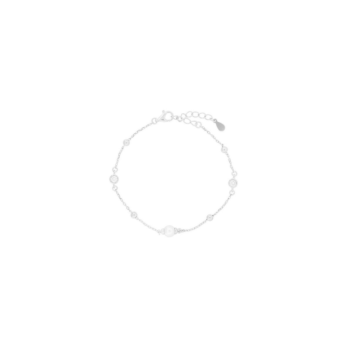 PULSERA CIRCULO CZ CON PERLA - PU5846R