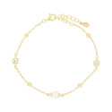 PULSERA CUADRADO CZ CON PERLA - PU5847CH