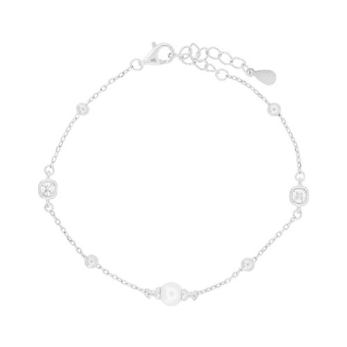 PULSERA CUADRADO CZ CON PERLA - PU5847R
