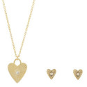 JUEGO CORAZON RAYADO CON CZ CENTRO - JU3145CH